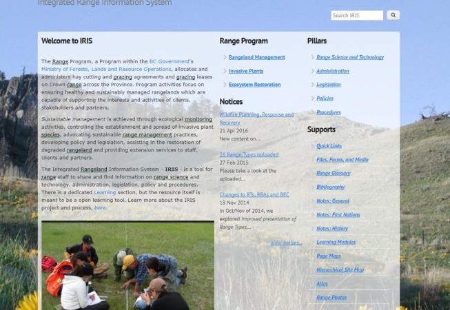 IRISBC Range Information Portal